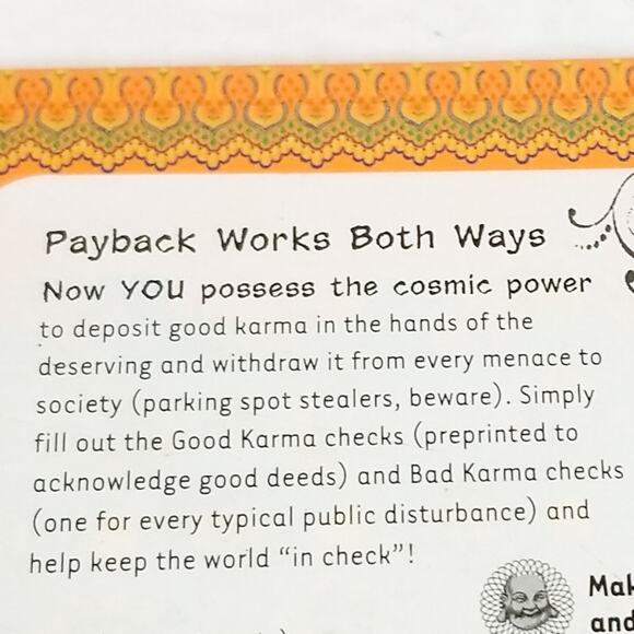 New Karma Checks checkbook good bad world balance - Picture 12 of 13